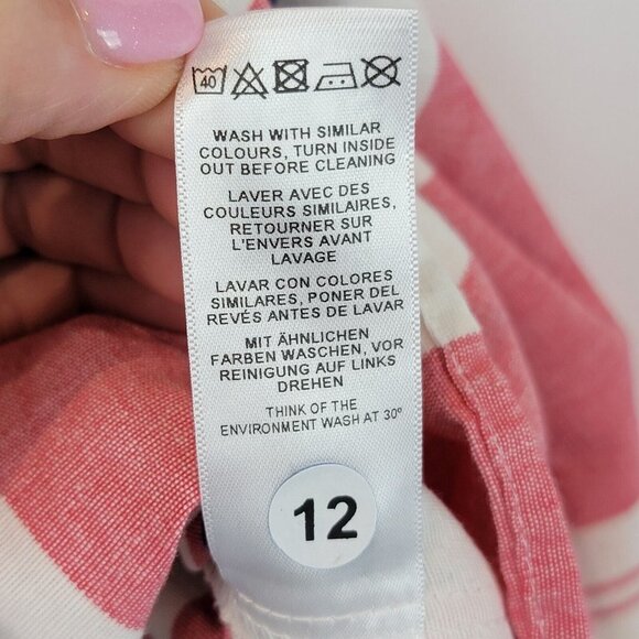 ASOS DESIGN Maternity Maxi Dress Womens Size 2 Tie Front Linen Stripe Cotton - Picture 15 of 15